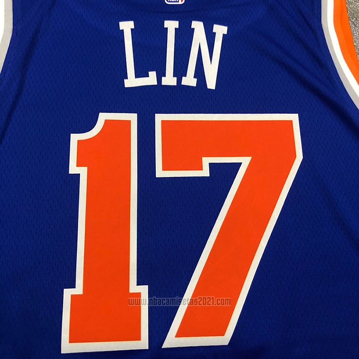Camiseta New York Knicks Jeremy Lin #17 Icon Azul